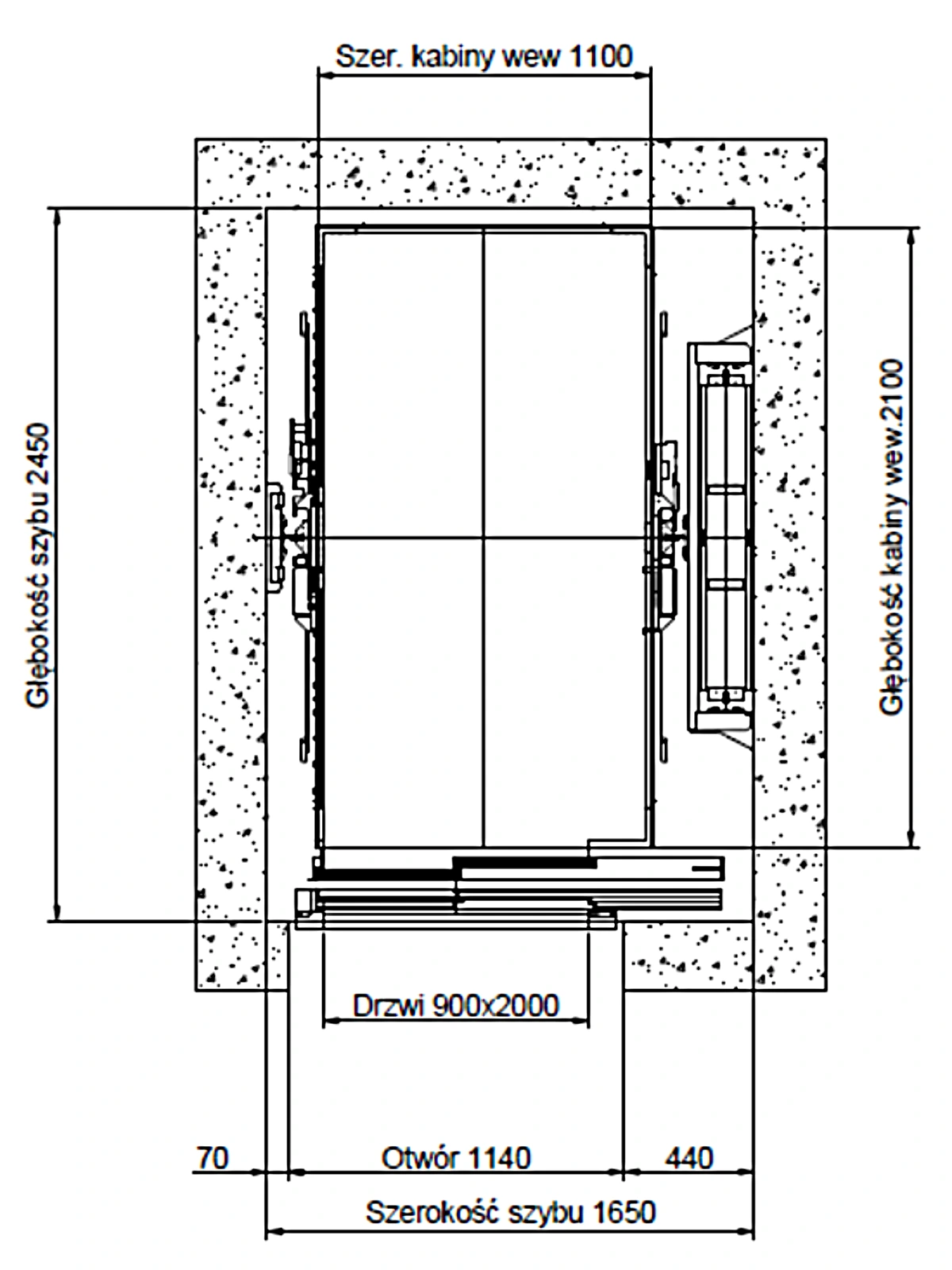 Kabina nieprzelotowa A1000
